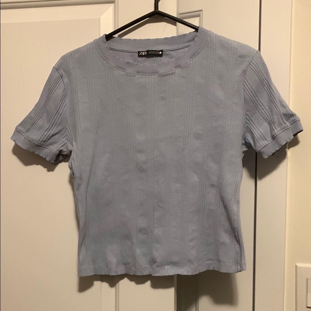 Zara Powder blue crop top L